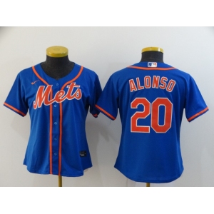 Nike Women's New York Mets #20 Pete Alonso Authentic Royal Blue Alternate Home Cool Base Baseball Jersey