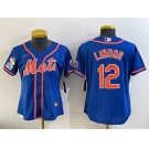Women's New York Mets #12 Francisco Lindor Royal 2025 Spring Training Cool Base Stitched Baseball Jersey