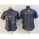 Women's New York Mets #20 Pete Alonso Number Grey 2024 City Connect Cool Base Stitched Jersey