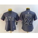 Women's New York Mets #22 Juan Soto Graphite 2024 City Connect Limited Stitched Baseball Jersey