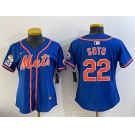 Women's New York Mets #22 Juan Soto Royal 2025 Spring Training Alternate Limited Stitched Baseball Jersey