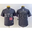 Youth New York Mets #20 Pete Alonso Number Grey 2024 City Connect Cool Base Stitched Jerseys