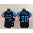 Youth New York Mets #20 Pete Alonso Number Navy 2024 All Star Limited Stitched Jersey