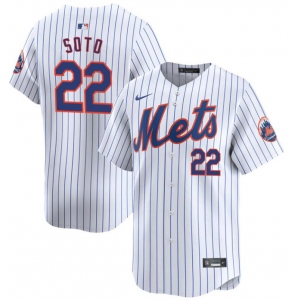 Youth New York Mets #22 Juan Soto White 2024 Home Limited Stitched Baseball Jersey