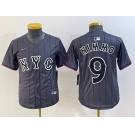 Youth New York Mets #9 Brandon Nimmo Gray 2024 City Connect Cool Base Stitched Jersey