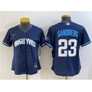 Women's Chicago Cubs #23 Ryne Sandberg Navy City Connect Stitched Jersey