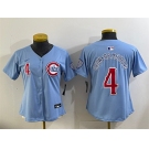Women's Chicago Cubs #4 Pete Crow-Armstrong Blue 2024 25 2nd Alternatemited Stitched Baseball Jersey