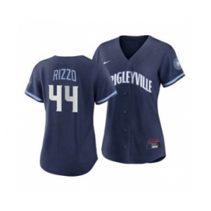 Women's Chicago Cubs #44 Anthony Rizzo 2021 Navy City Connect Stitched Baseball Jersey