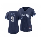 Women's Chicago Cubs #9 Javier Báez 2021 Navy City Connect Stitched Baseball Jersey