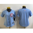 Women's Chicago Cubs Blank Blue 2024 25 2nd Alternatemited Stitched Baseball Jersey