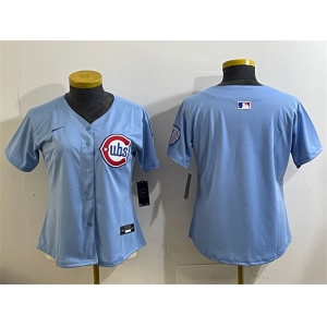 Women's Chicago Cubs Blank Blue 2024 25 2nd Alternatemited Stitched Baseball Jersey