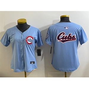 Women's Chicago Cubs Team Big Logo Blue 2024 25 2nd Alternatemited Stitched Baseball Jersey