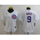 Women's Nike Chicago Cubs #9 Javier Baez Authentic Royal White Alternate Baseball Jersey