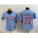 Youth Chicago Cubs #27 Seiya Suzuki Blue 2024-25 2nd Alternate Limited Stitched Baseball Jersey