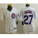 Youth Chicago Cubs #27 Seiya Suzuki White Limited Stitched Jersey