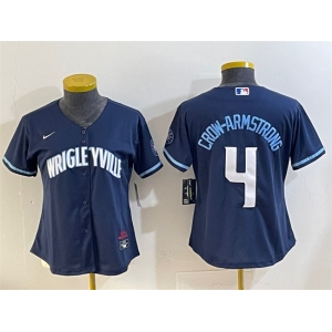 Youth Chicago Cubs #4 Pete Crow-Armstrong Navy City Connect Stitched Jersey