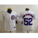 Youth Chicago Cubs #52 Pete Crow-Armstrong White Cool Base Stitched Baseball Jersey