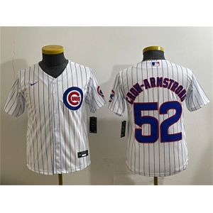 Youth Chicago Cubs #52 Pete Crow-Armstrong White Cool Base Stitched Baseball Jersey
