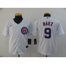 Youth Nike Chicago Cubs #9 Javier Baez Authentic White Home Cool Base Baseball Jersey