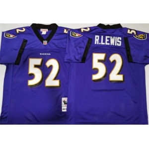 NFL Men's Baltimore Ravens #52 Ray Lewis M&N  Purple  Football Jersey