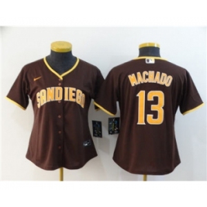 Women's Padres #13 Manny Machado Brown 2020 Baseball Cool Base Jersey