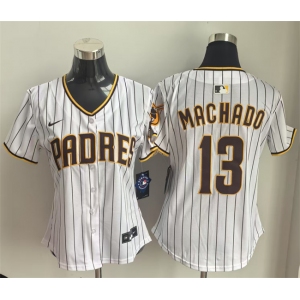 Women's San Diego Padres #13 Manny Machado White Home Limited Stitched Baseball Jersey