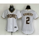 Women's San Diego Padres #2 Xander Bogaerts White Cool Base Stitched Baseball Jersey