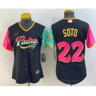 Women's San Diego Padres #22 Juan Soto Black 2022 City Connect Cool Base Stitched Jersey