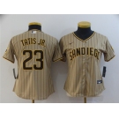 Women's San Diego Padres #23 Fernando Tatis Jr. Replica Light Brown Strip Nike Jersey