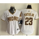 Women's San Diego Padres #23 Fernando Tatis Jr. White Home Limited Stitched Baseball Jersey