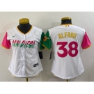 Women's San Diego Padres #38 Jorge Alfaro White 2022 City Connect Cool Base Stitched Jersey