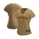 Women's San Diego Padres Blank Tan Brown Cool Base Stitched Baseball Jersey