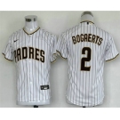 Youth San Diego Padres #2 Xander Bogaerts White Cool Base Stitched Baseball Jersey