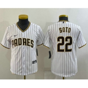 Youth San Diego Padres #22 Juan Soto White Stitched MLB Cool Base Nike Jersey