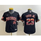 Youth San Diego Padres #23 Fernando Tatis Jr. Black Mexico Cool Base Stitched Baseball Jersey