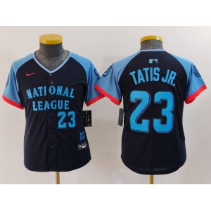 Youth San Diego Padres #23 Fernando Tatis Jr Number Navy 2024 All Star Limited Stitched Jersey