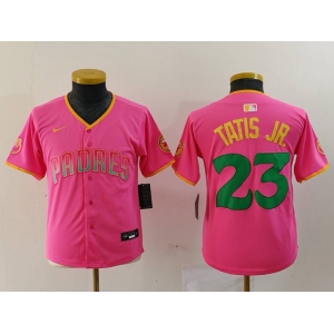 Youth San Diego Padres #23 Fernando Tatis Jr Pink Fashion Baseball Jersey