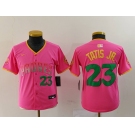 Youth San Diego Padres #23 Fernando Tatis Jr Pink Player Number Fashion Baseball Jersey