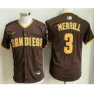 Youth San Diego Padres #3 Jackson Merrill Brown Limited Jersey