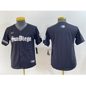 Youth San Diego Padres Blank Black Gothic Edition Vapor Limited Stitched Baseball Jersey