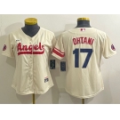 Women's Los Angeles Angels #17 Shohei Ohtani Cream 2022 City Connect Cool Base Stitched Jersey