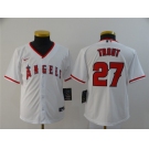 Women's Nike Majestic Los Angeles Angels of Anaheim #27 Mike Trout White Home MLB Jersey