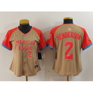 Women's Baltimore Orioles #2 Gunnar Henderson Number Cream 2024 All Star Limited Stitched Jersey