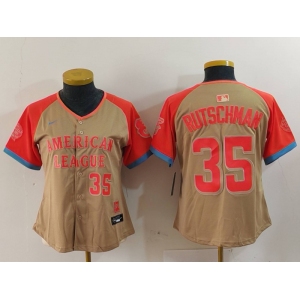 Women's Baltimore Orioles #35 Adley Rutschman Number Cream 2024 All Star Limited Stitched Jersey