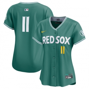 Women's Boston Red Sox #11 Rafael Devers Green 2025 City Connect Limited Stitched Baseball Jersey