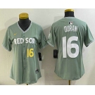 Women's Boston Red Sox #16 Jarren Duran Light Green 2025 City Connect Player Name Limited Jersey
