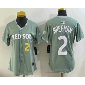 Women's Boston Red Sox #2 Alex Bregman Light Green 2025 City Connect Player Name Limited Jersey