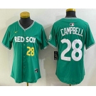 Women's Boston Red Sox #28 Kristian Campbell Green 2025 City Connect Player Name Limited Jersey