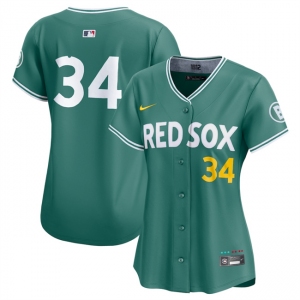 Women's Boston Red Sox #34 David Ortiz Green 2025 City Connect Limited Stitched Baseball Jersey