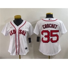 Women's Boston Red Sox #35 Garrett Crochet White Cool Base Stitched Baseball Jersey